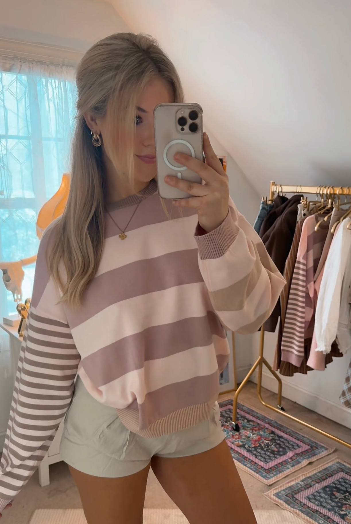 Rosé Stripe Sweater